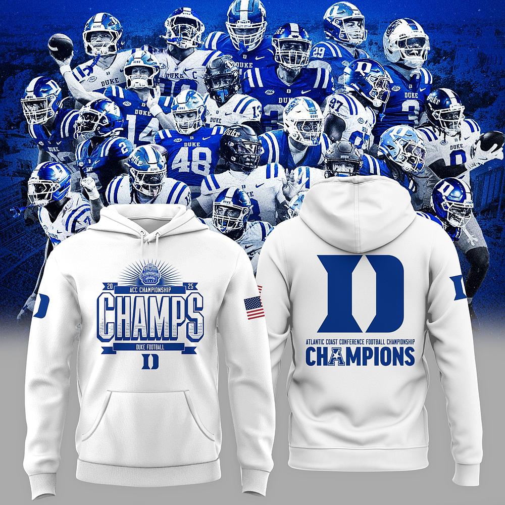 Duke Blue Devils 2025 ACC Champions Hoodie Duke Football Merch Best Gift For Football Fans