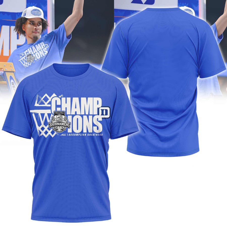 Duke Blue Devils ACC Championship Shirt 2025 Accomplish Greatness Duke Champions Tee Shirts