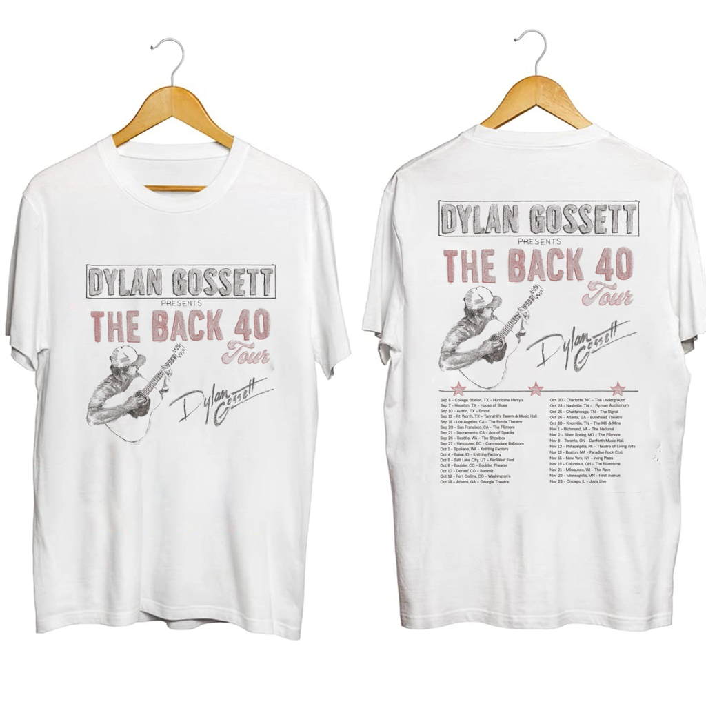 Dylan Gossett The Back 40 Tour Shirt Dylan Gossett Merch For Music Enthusiasts