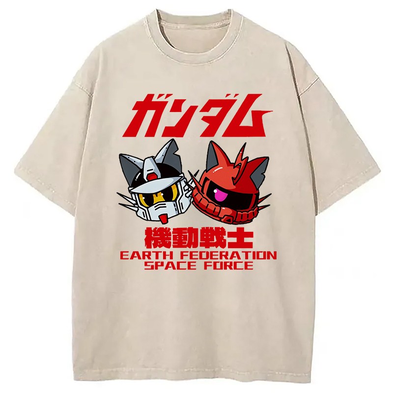 E.F.S.F. Cat Vintage Washed T-Shirt Casual Oversized Outfit Style Gifts For Besties