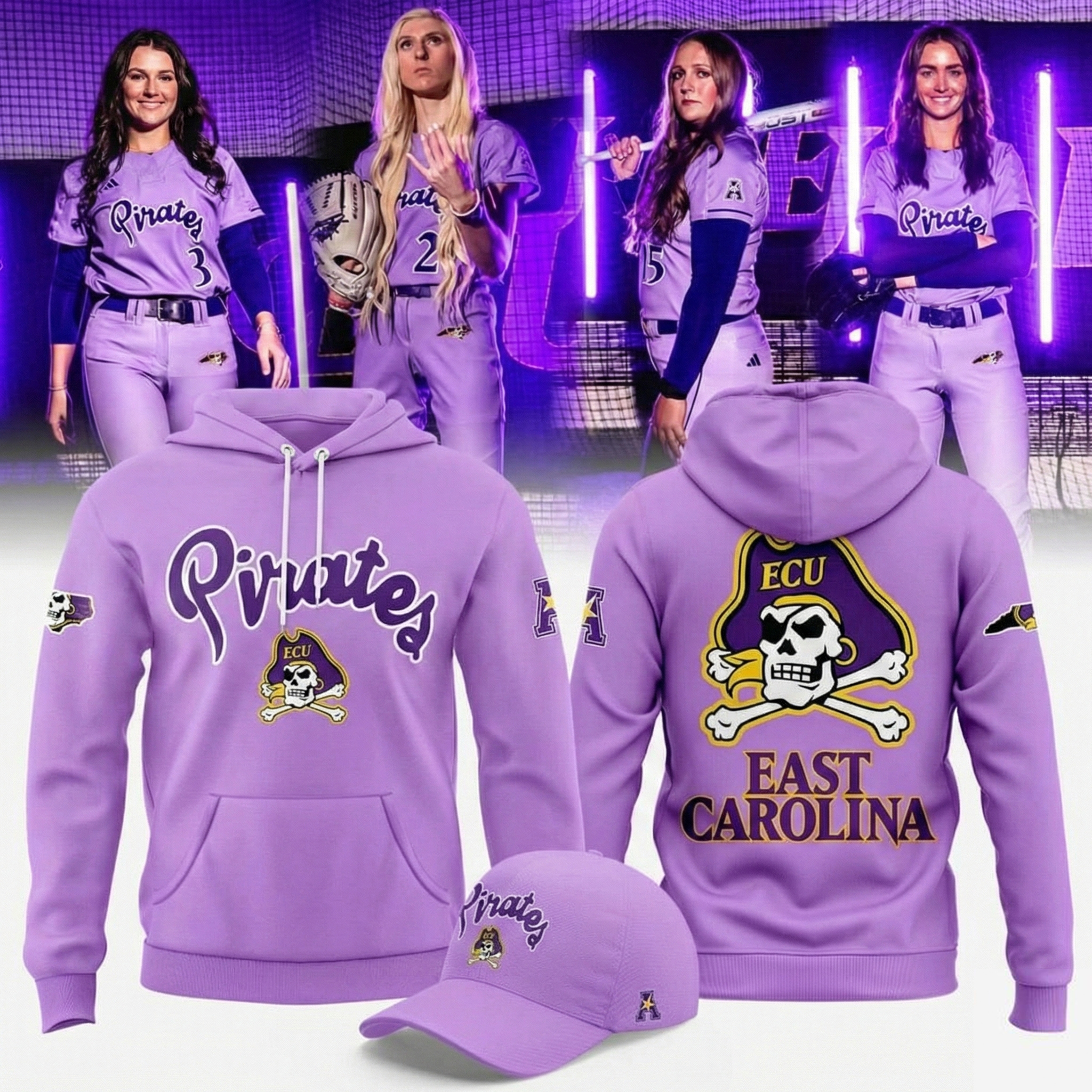 East Carolina Softball New Unis Hoodie ECU Merch Unique Gift For College Softball Fans