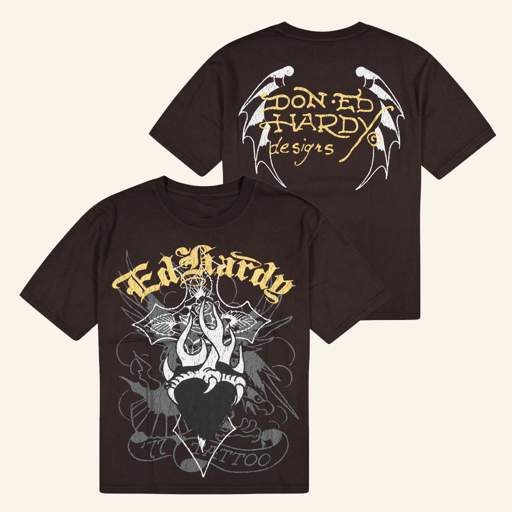 Ed Hardy Merch Cross T-Shirt Birthday Presents For Boyfriend