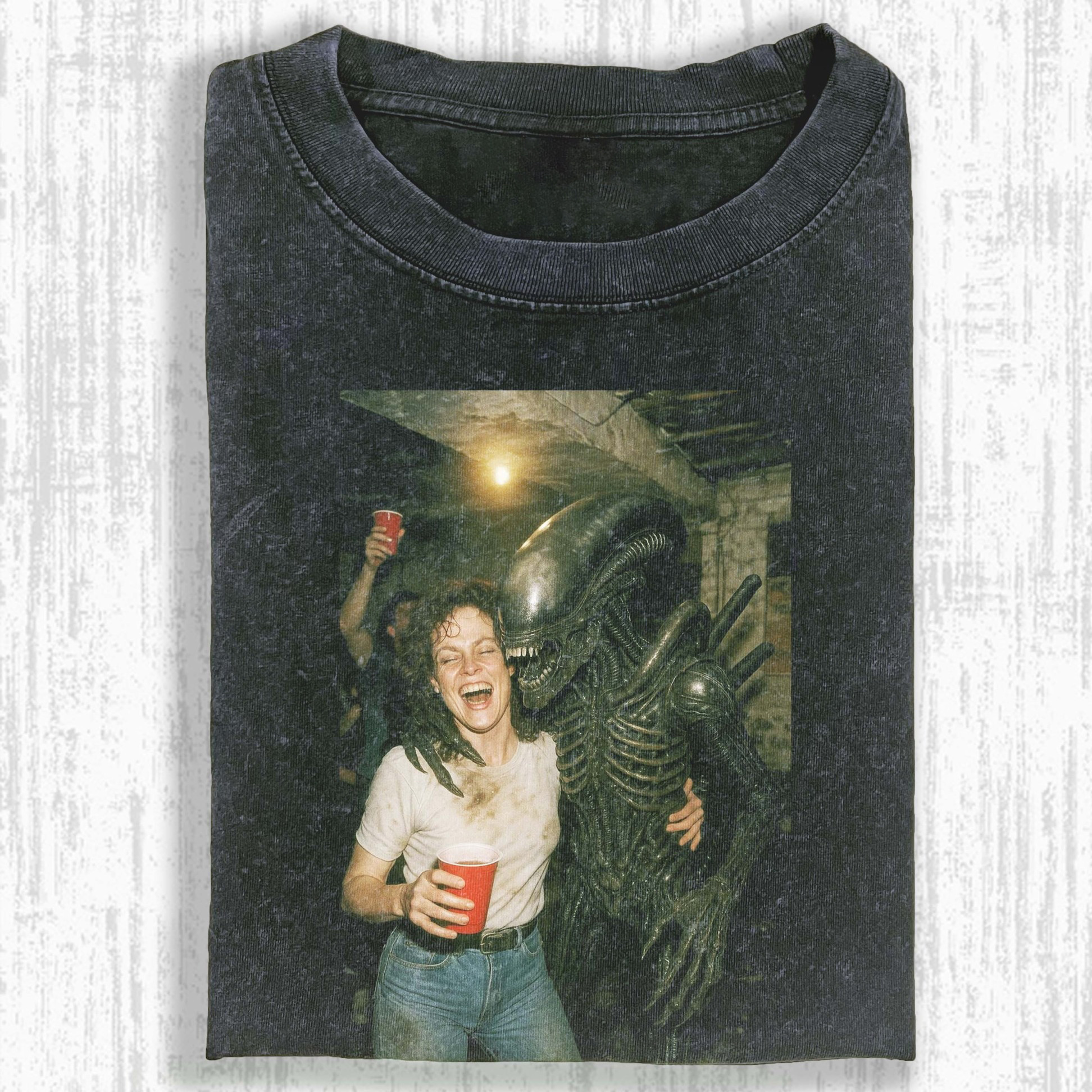 Ellen Ripley Xenomorphs Party Alien T-Shirt Funny Alien Movie Graphic Tee Themed Gifts