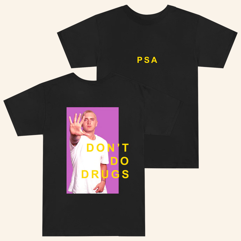 Eminem Merch SSLP 25th PSA T-Shirt Don't Do Drugs Shirt Cool For Music Lovers