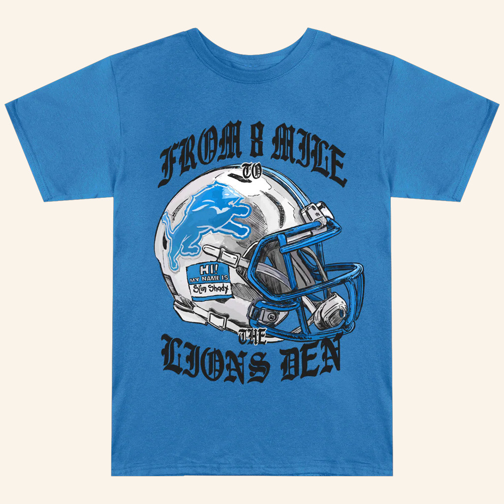 Eminem x Detroit Merch Eminem x Detroit Helmet T-Shirt For Football Fan