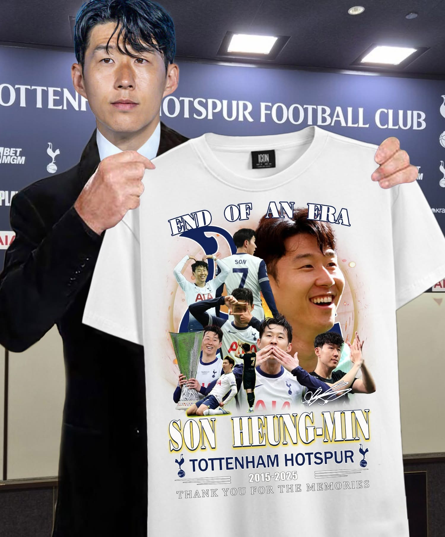 End Of An Era Son Heung-Min Tottenham Hotspur T-Shirt 2015 2025 Best Gifts For Fans