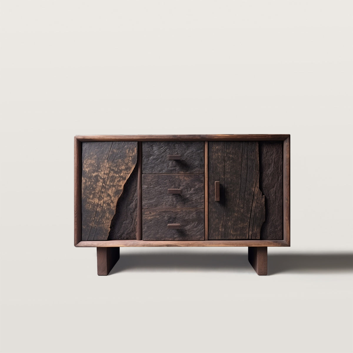 Entrance Storage Cabinet with Dry Wood Texture