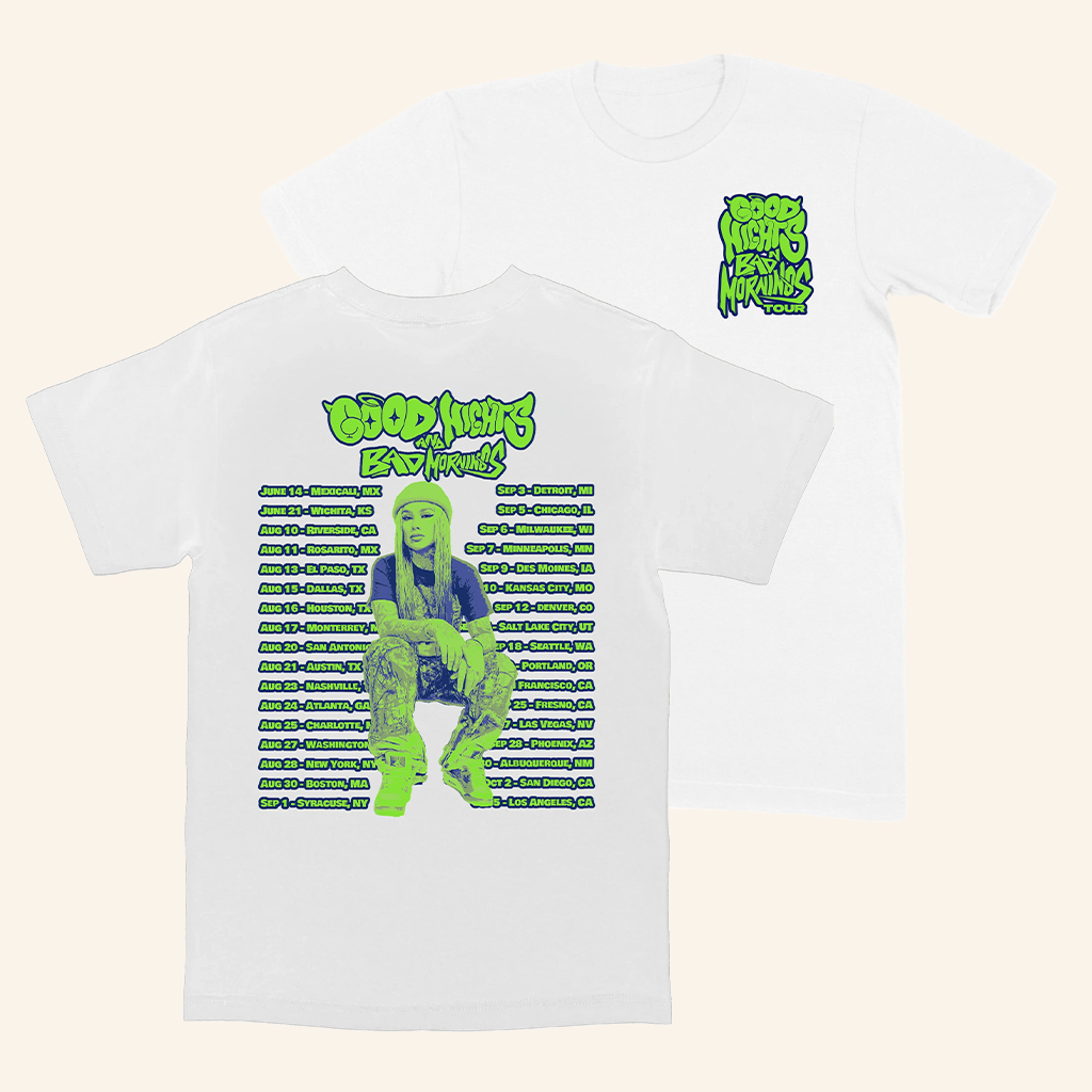 Everydaydays Merch The Good Nights And Bad Mornings Tour White T-Shirt For Music Lovers