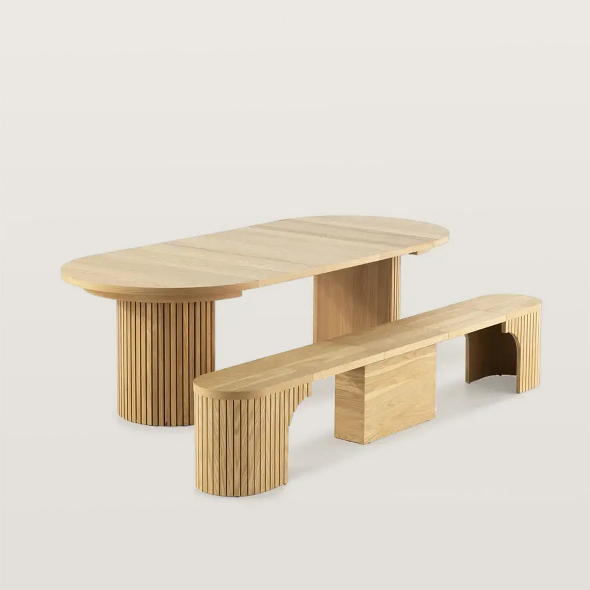 Expandable Dining Table And Bench Combination