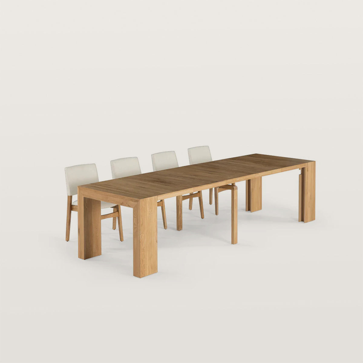 Extendable Dining Table And 4 Stackable Chairs Set