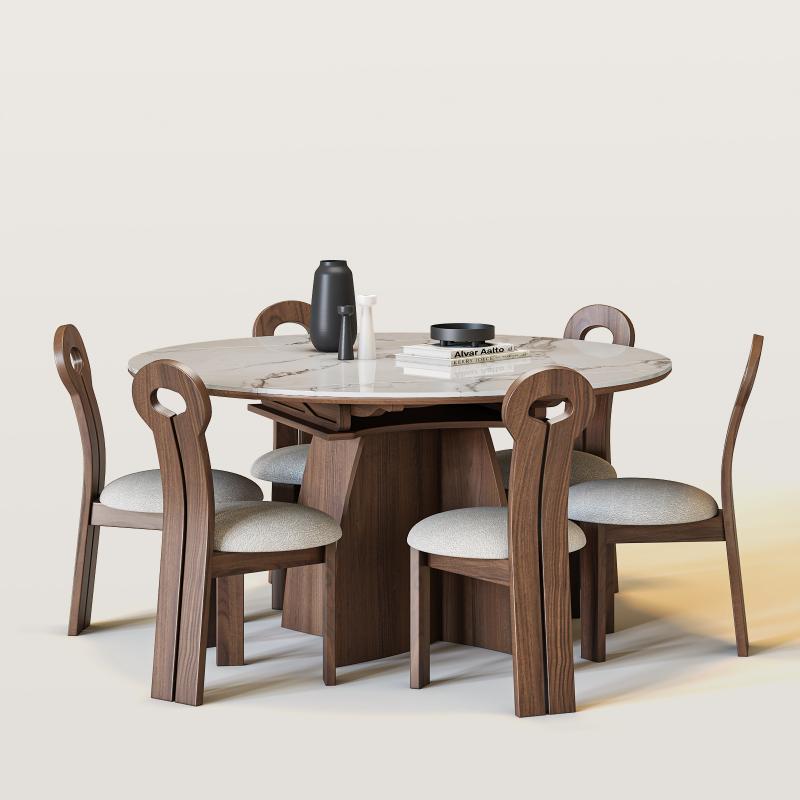 Extendable Dining Table Set Pedestal Table
