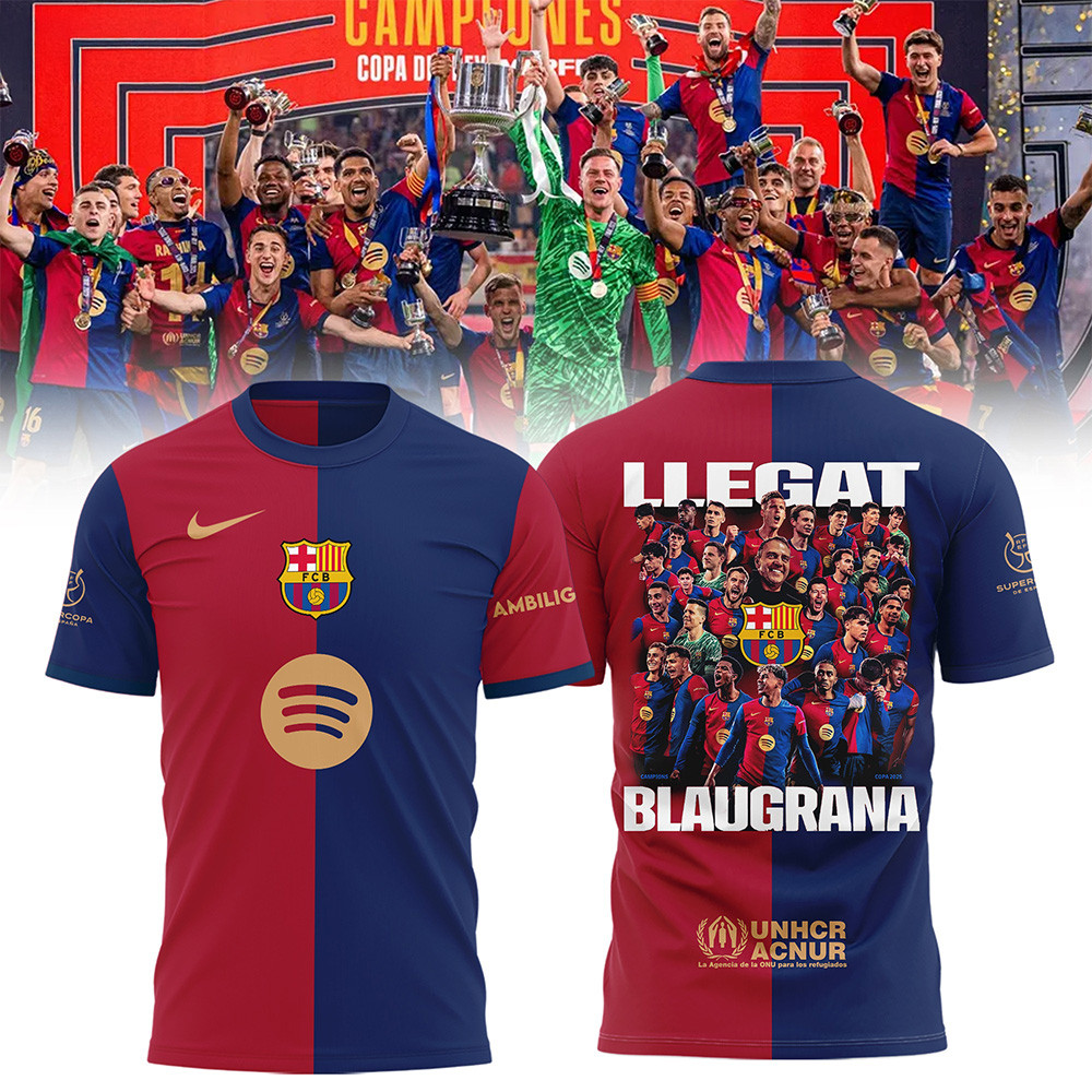F.C Barcelona Champions De Copa 2025 Shirt Llegat Blaugrana Barcelona F.C. Fan Merch
