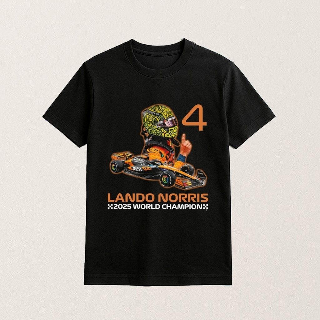 F1 Racing Lando Norris 2025 World Champion T-Shirt F1 Clothing For Lando Norris Lovers