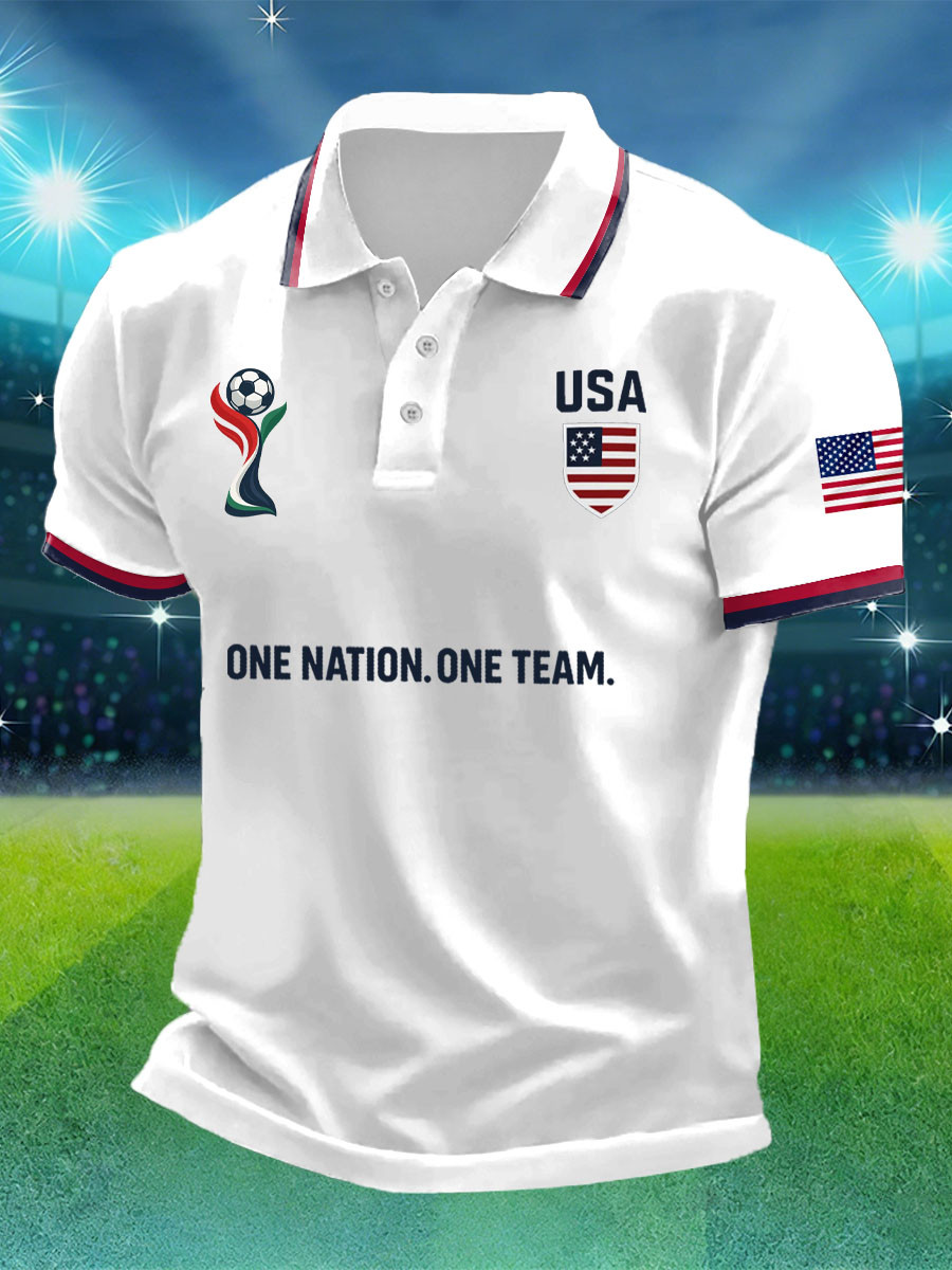 FIFA World Cup 2026 USA One Nation One Team Polo Shirt Soccer Lovers Clothing Best Gifts Idea blank