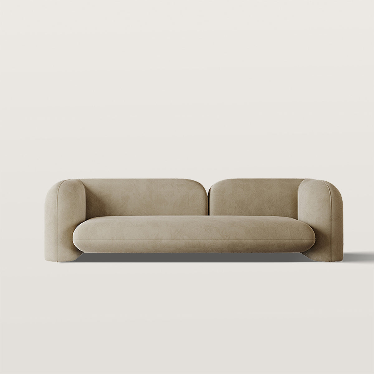 Fabric Living Room Sofa with Curved Armrest Backrest