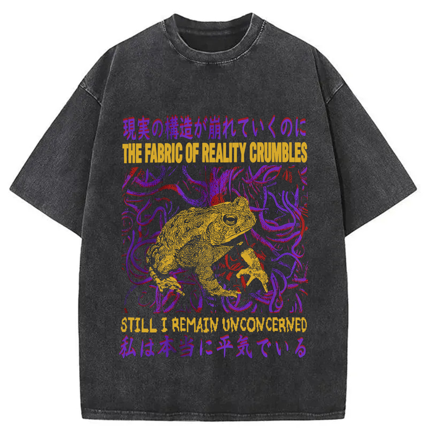 Fabric of Reality Crumbles Still I Remain Unconcerned Washed T-Shirt Soft Cotton Daily Wear Tee Gifts For Besties