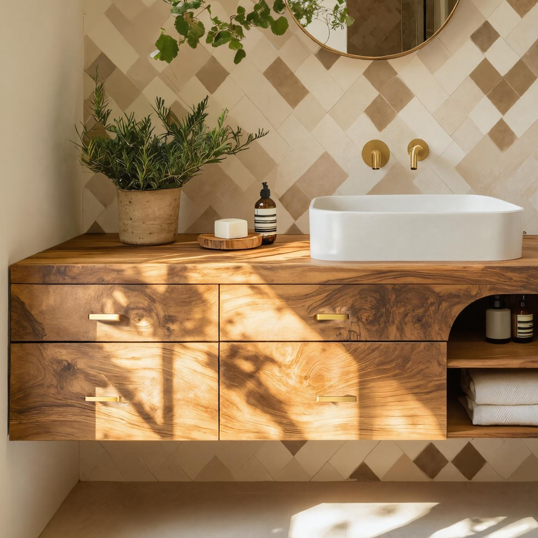 Farmhouse Bathroom Furniture With Floating Vanity SILDTTRBRV031