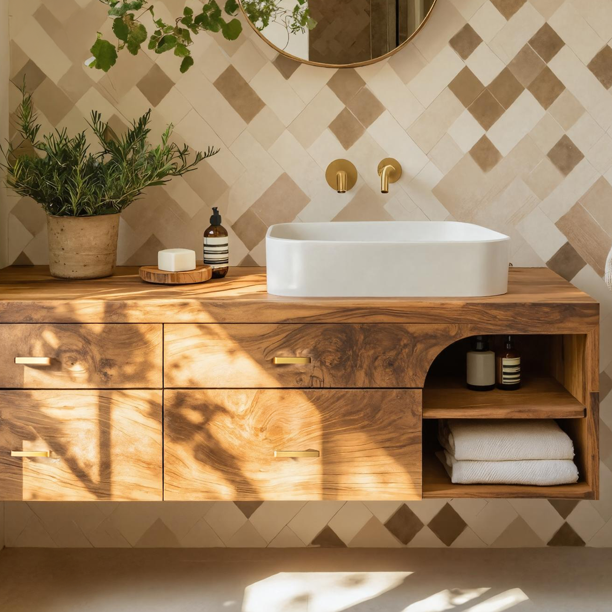 Farmhouse Bathroom Furniture With Floating Vanity SILDTTRBRV031