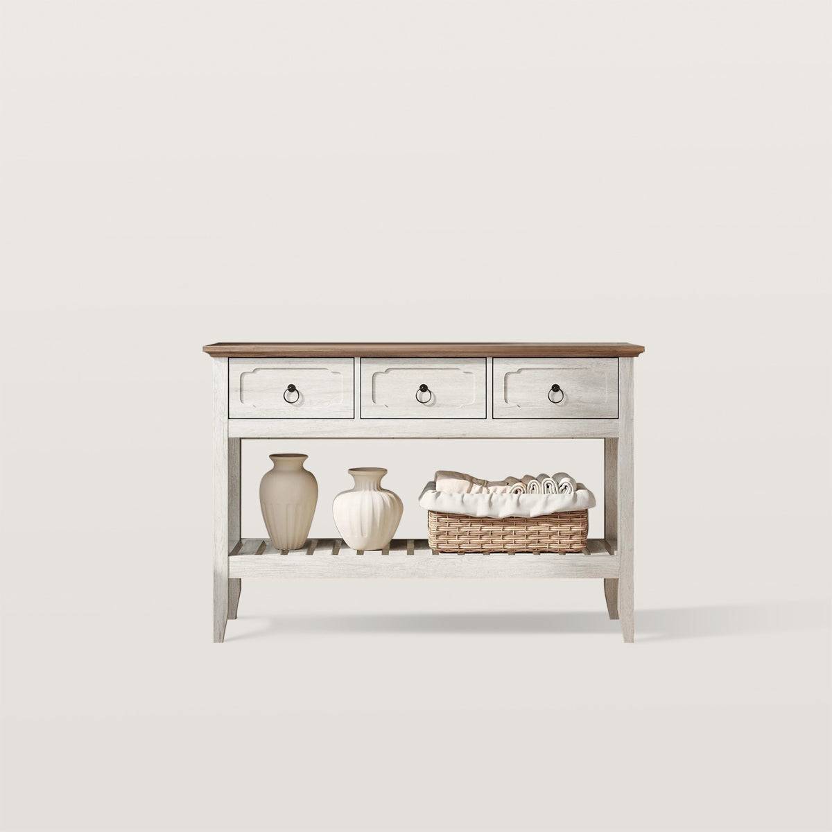 Farmhouse Entryway Table Console Table with 3 Drawers