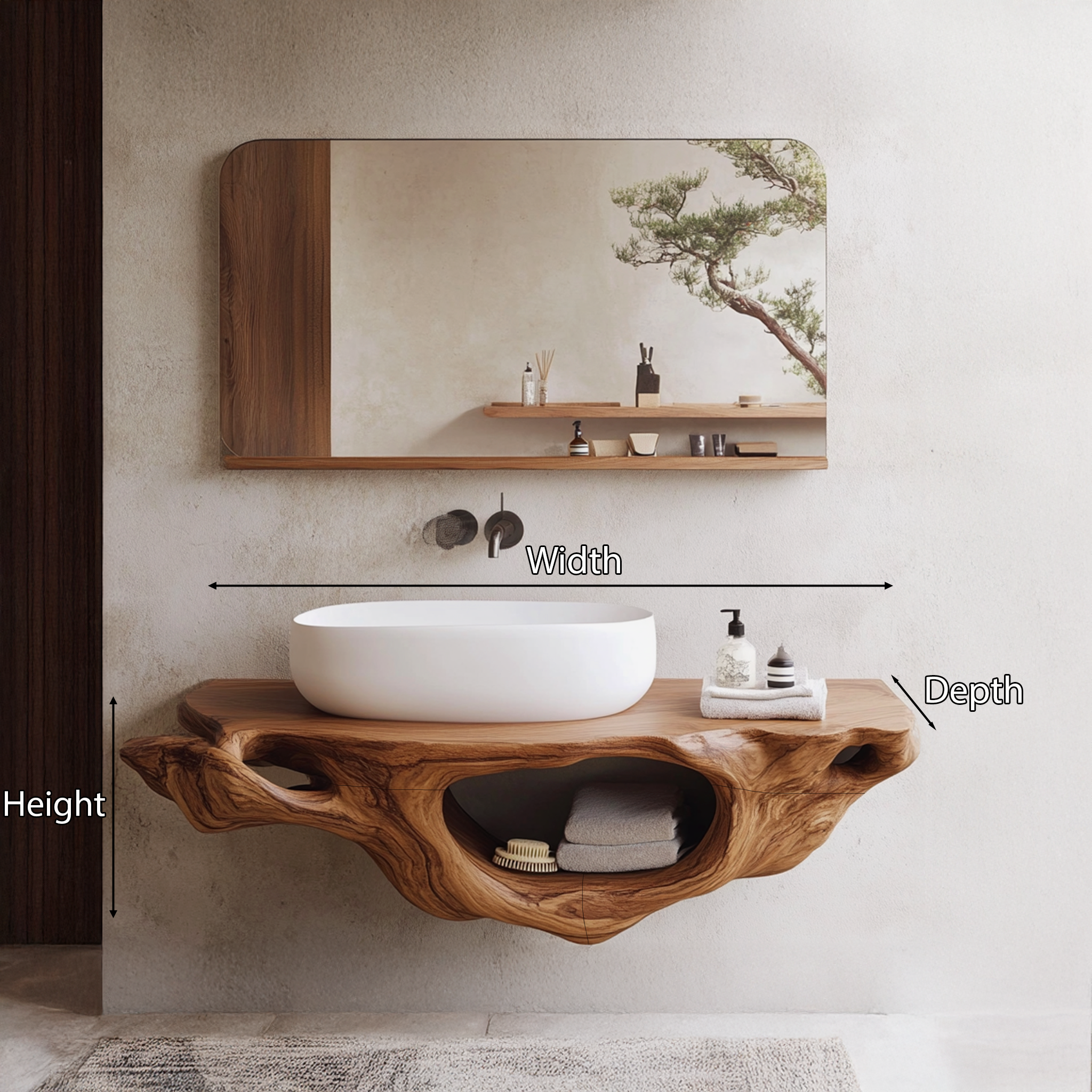 Farmhouse Live Edge Vanity For Bathroom Decor Ideas SILDTTRBAS006