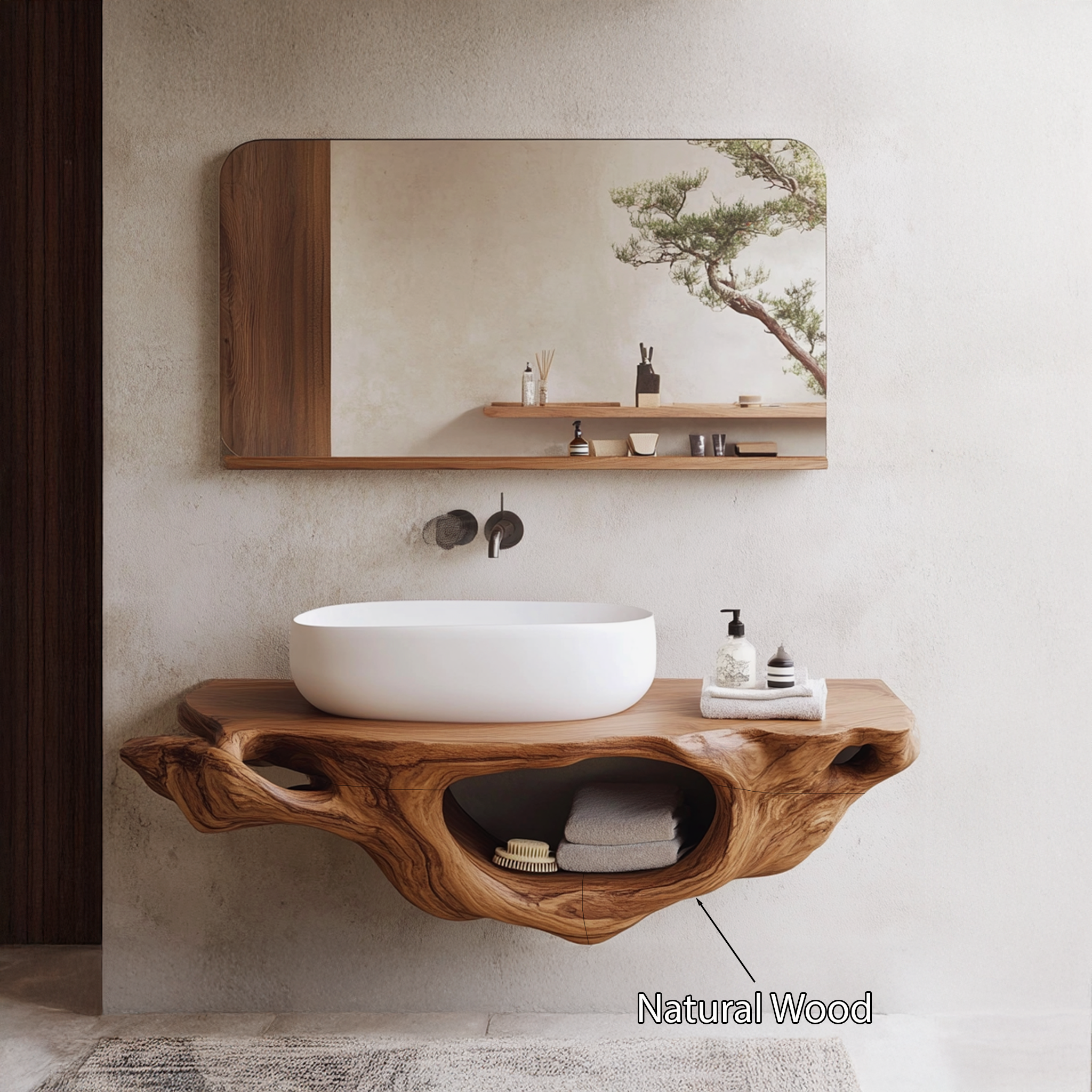 Farmhouse Live Edge Vanity For Bathroom Decor Ideas SILDTTRBAS006