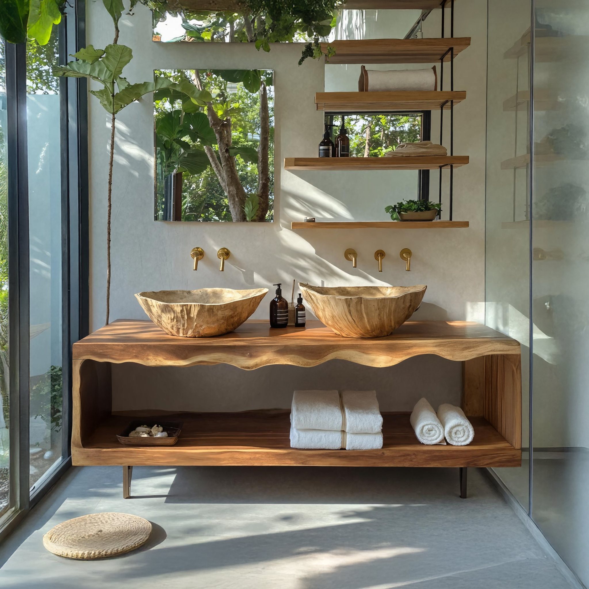 Farmhouse Live Edge Vanity For Bathroom Wall Decor SILDTTRBRV027