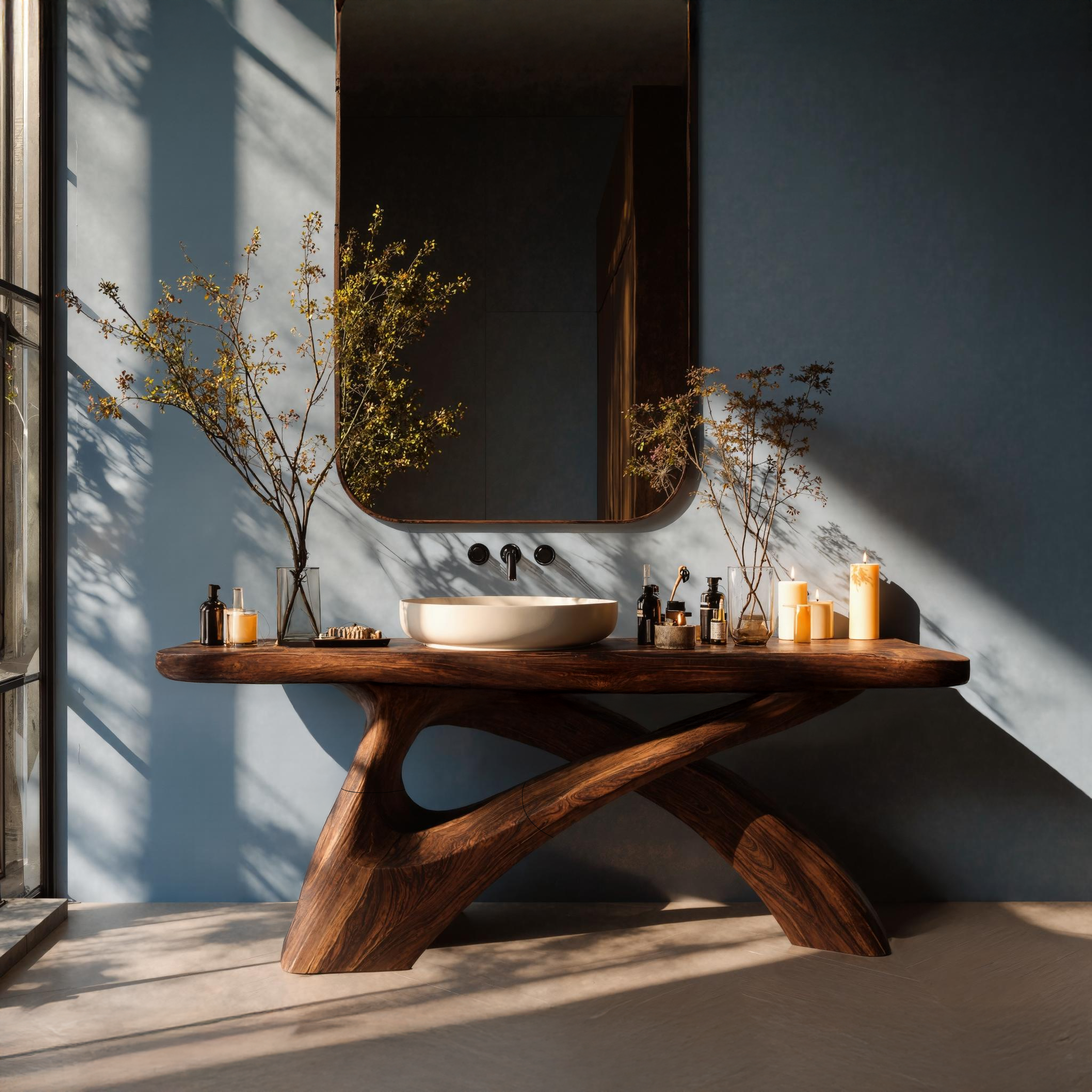 Farmhouse Live Edge Vanity For Cozy Bathroom SILDTTNBRV002