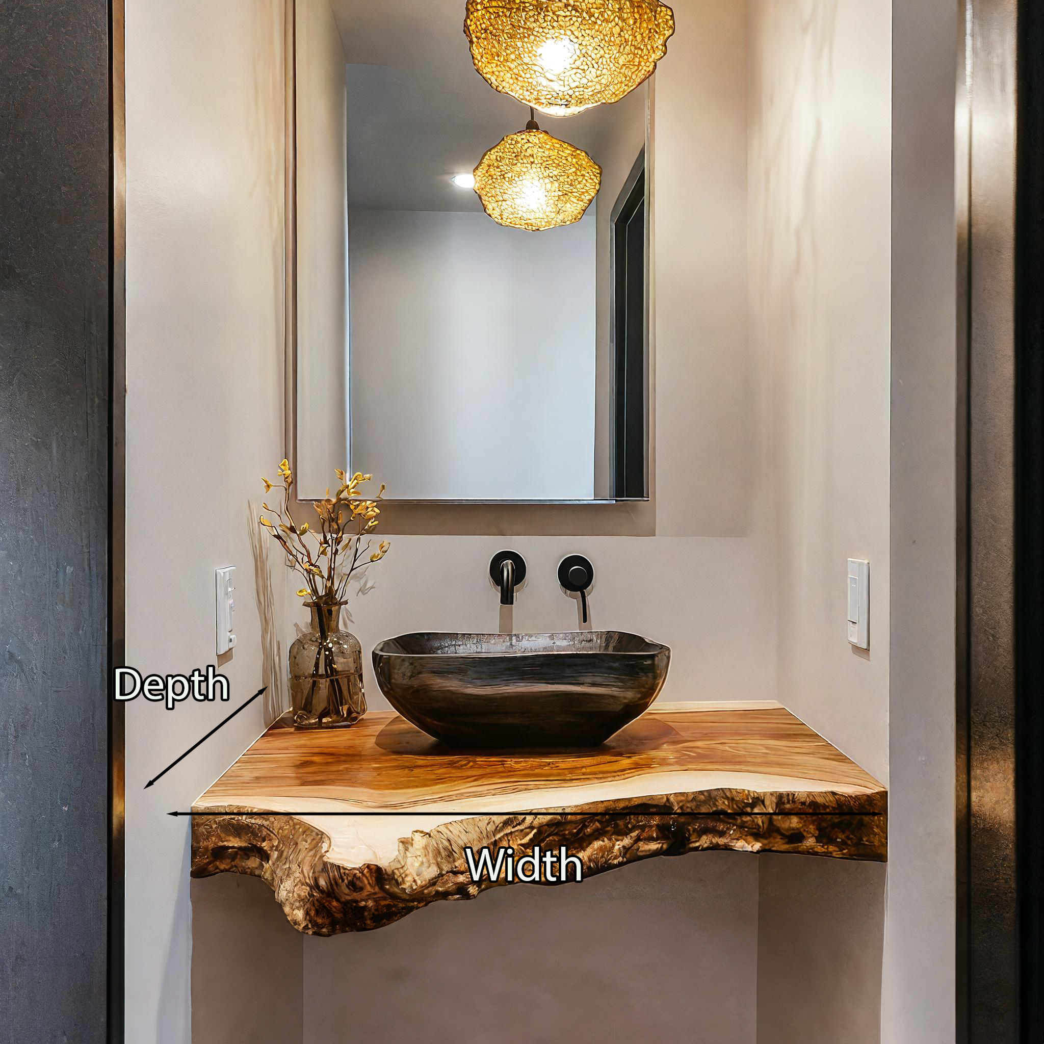 Farmhouse Solid Wood Vanity Bathroom Decor Ideas SILDTBRV194