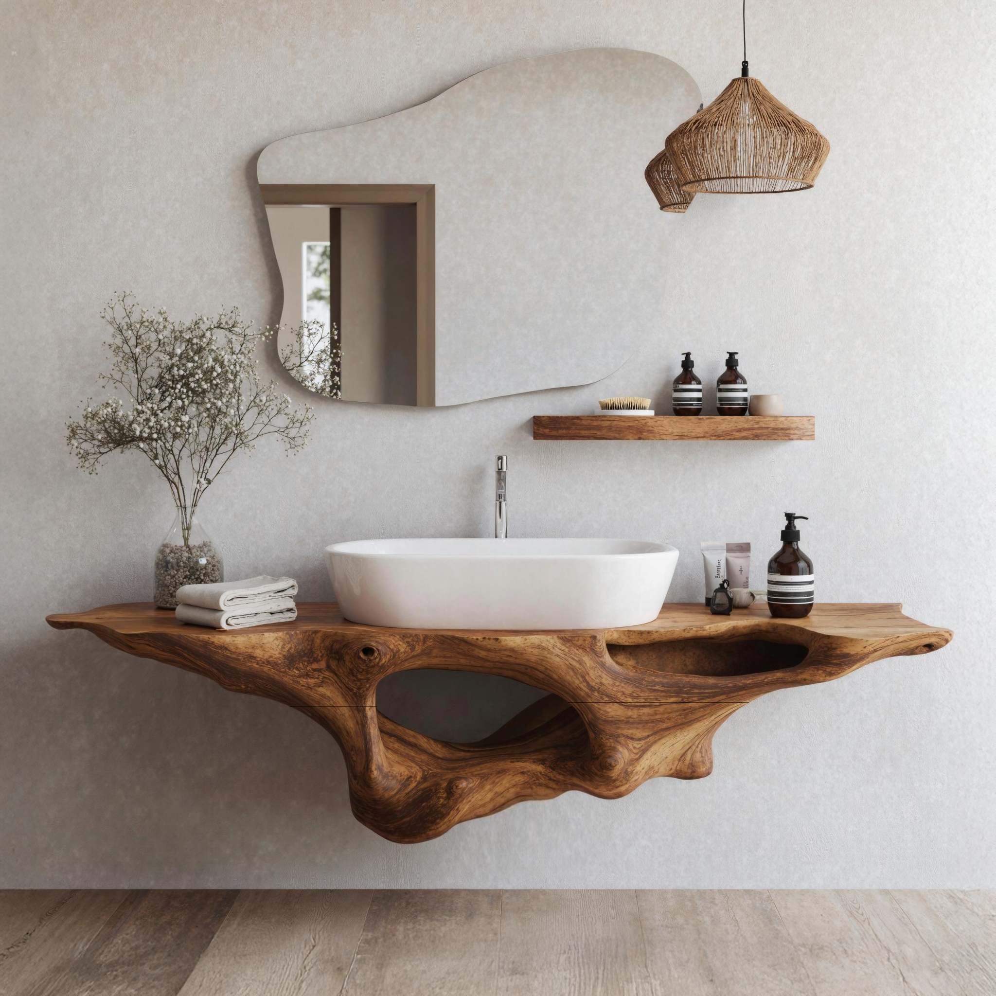 Farmhouse Solid Wood Vanity Unique Bathroom Design SILDTTRBAS001