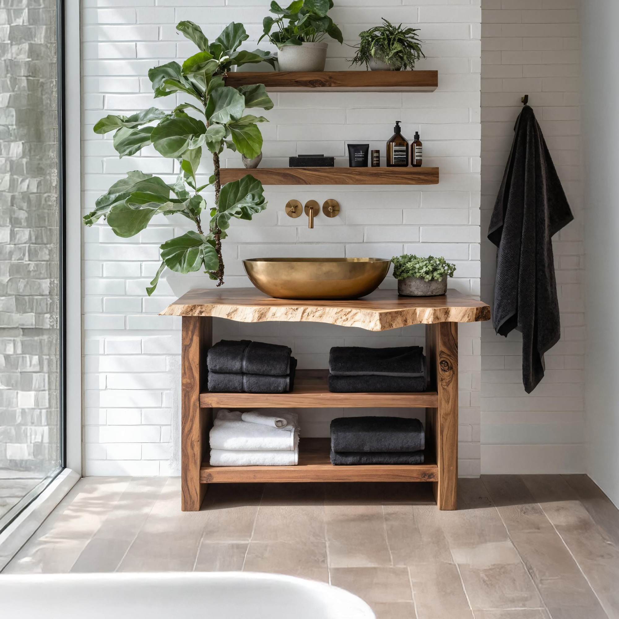 Farmhouse Wooden Vanity For Bathroom Furniture Setup SILDTTRBRV051