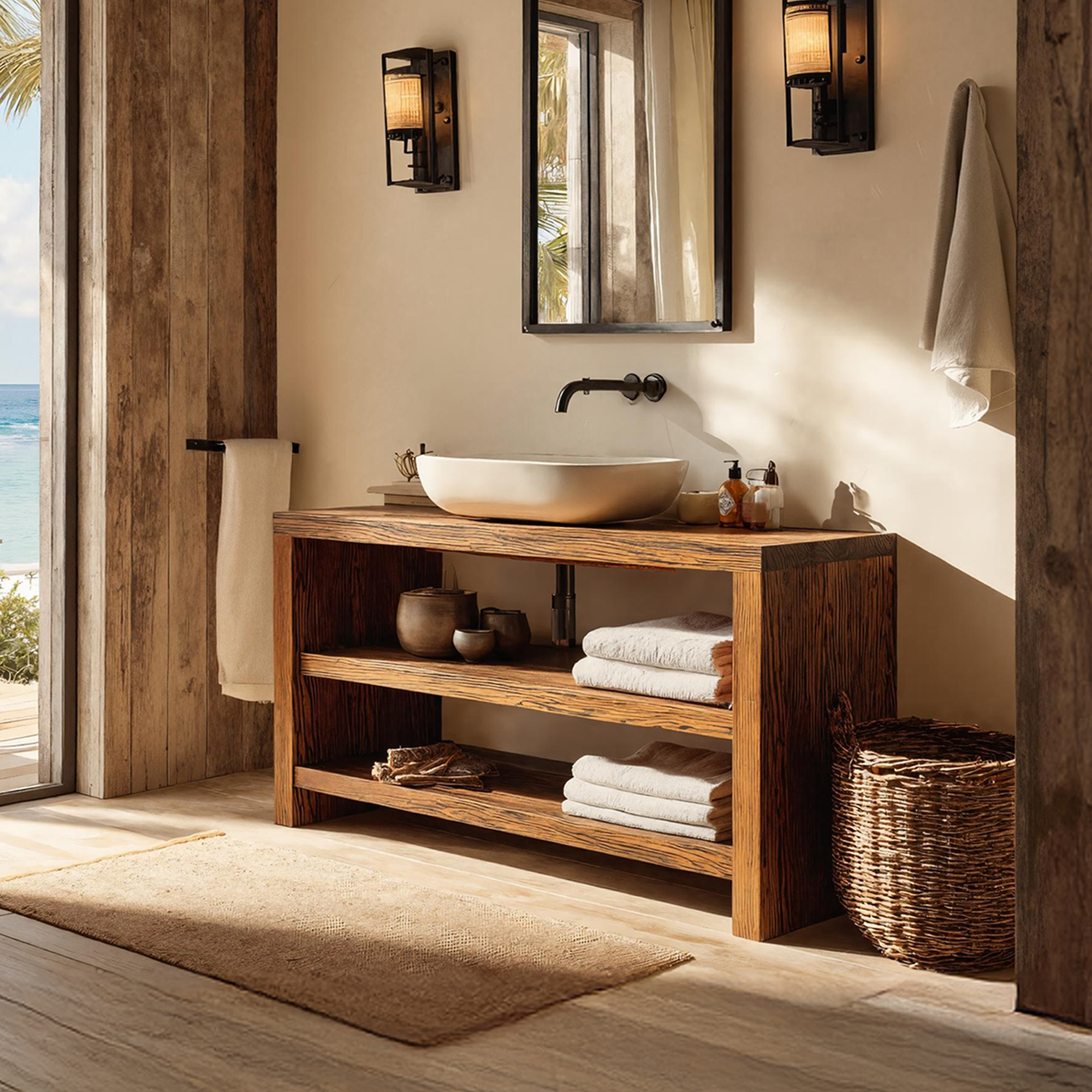 Farmhouse Wooden Vanity For Cozy Bathroom Spaces SILDTTRBRV037