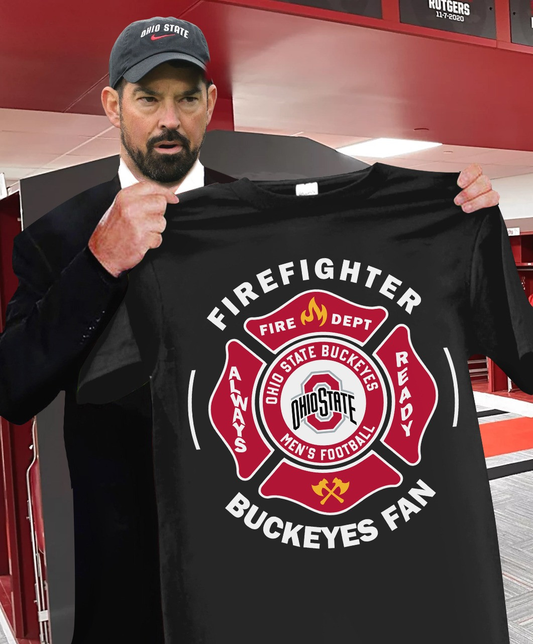 Firefighter Ohio State Buckeyes Fan T-Shirt Ohio State Buckeyes Football Fan Merch Clothing