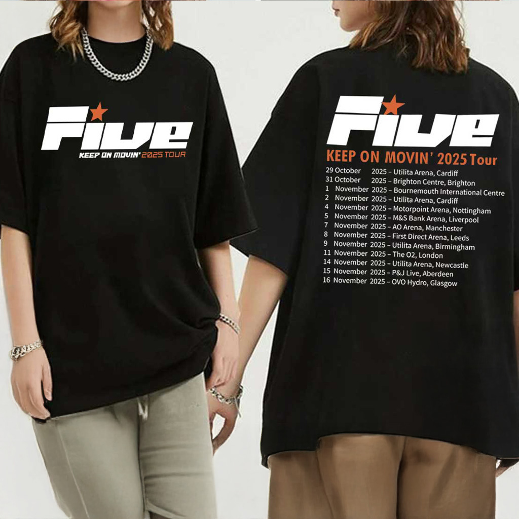 Five Boy Concert Keep On Movin 2025 Tour T-Shirt Christmas For Sister
