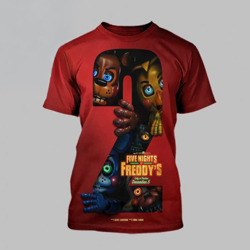 Five Nights At Freddy's 2 In Theaters December 5th 2025 T-Shirt For Horror Movie Fans