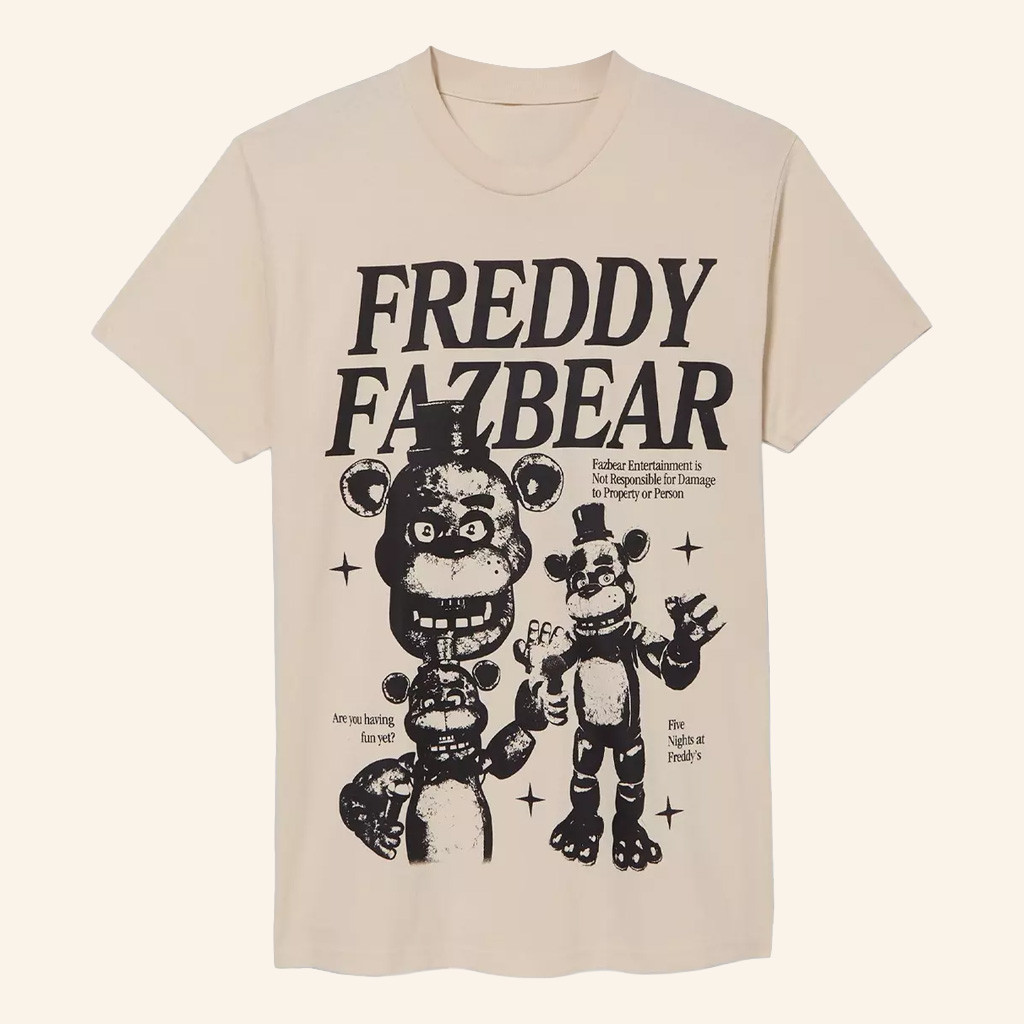 Five Nights At Freddy's Merch Five Nights at Freddy's Freddy Fazbear T-Shirt For Dudes