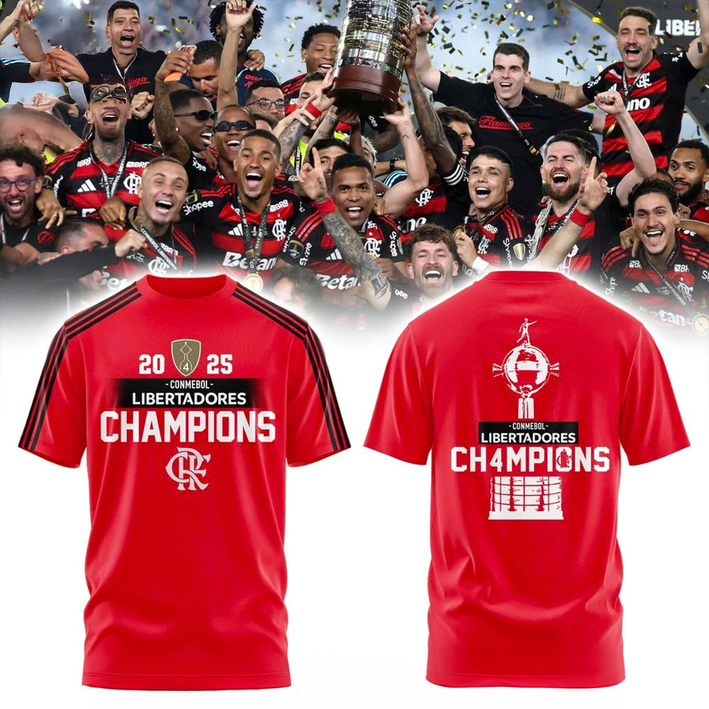 Flamengo CONMEBOL Libertadores 4 Champions Soccer T-Shirt Fan Merch Best Gift For Fans