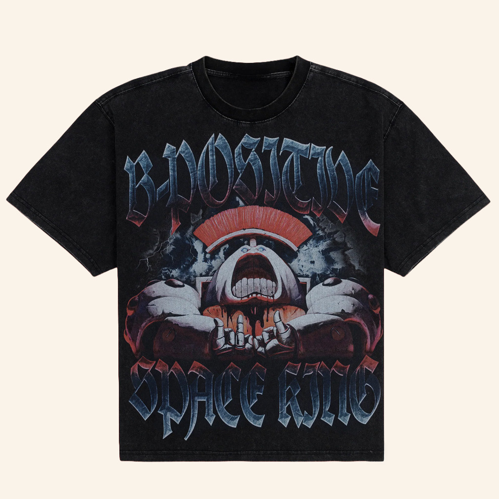 Flashgitz Merch B-Positive Wash T-Shirt Space King Merch Christmas For Him