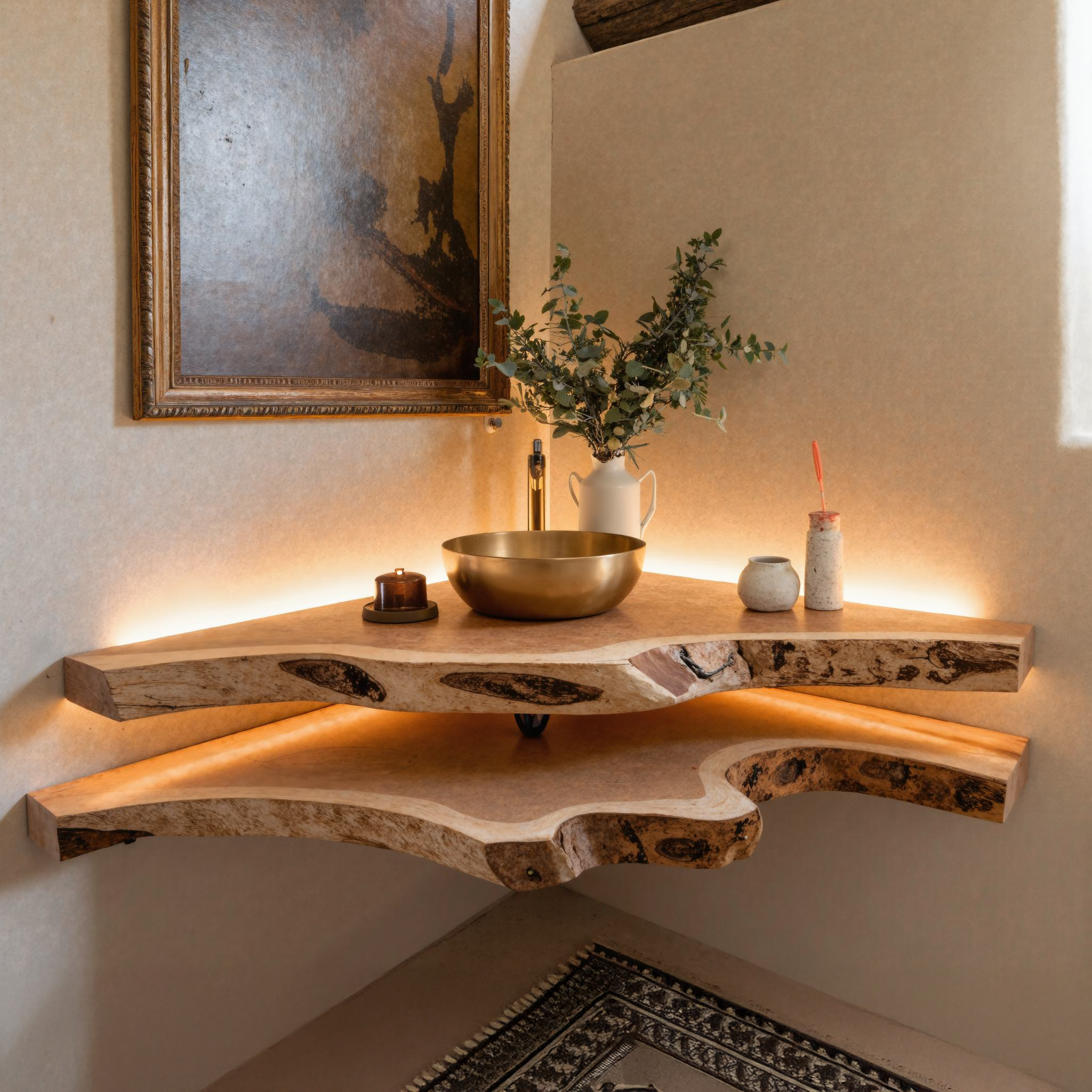 Floating Bathroom Corner Shelf SILDTBRV086