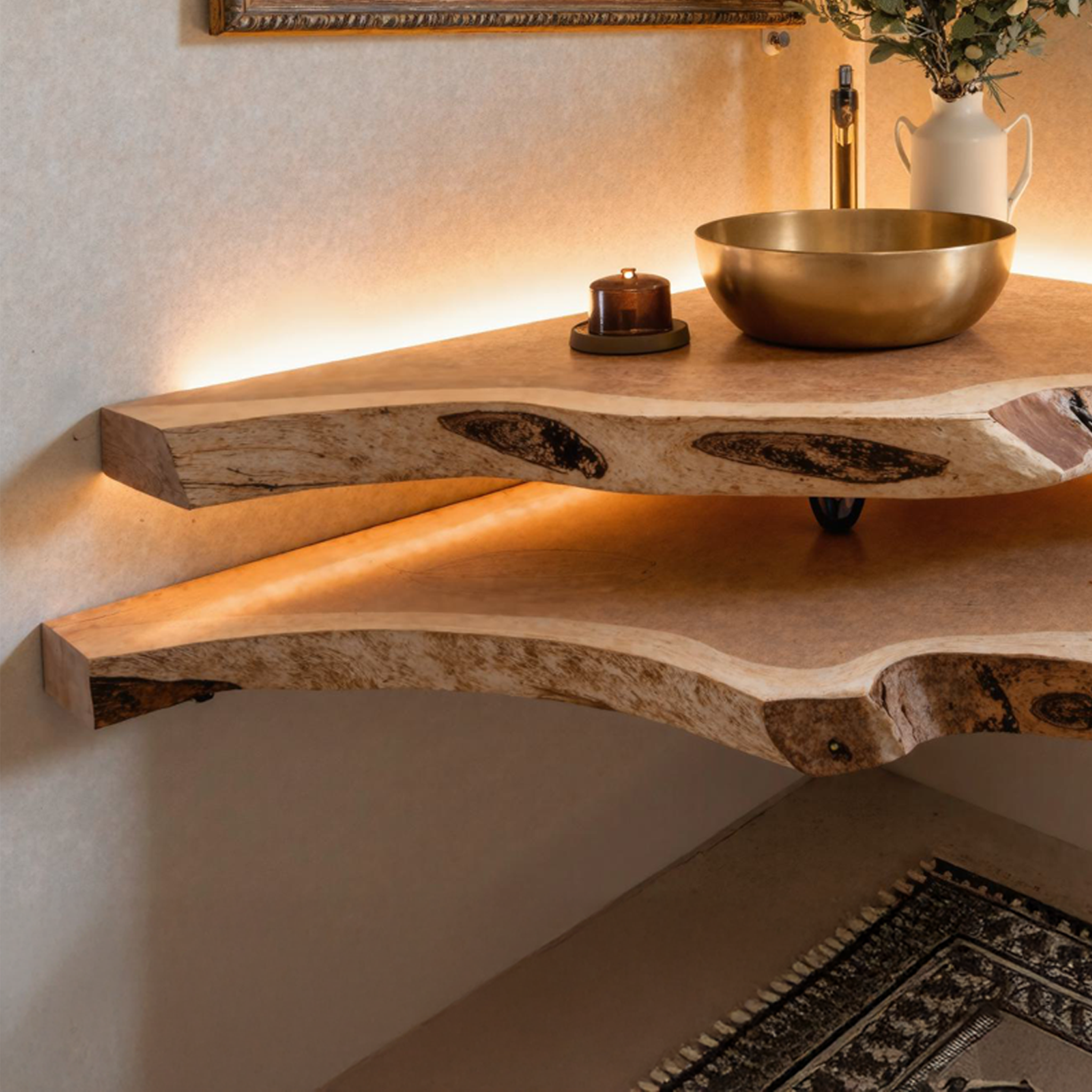 Floating Bathroom Corner Shelf SILDTBRV086