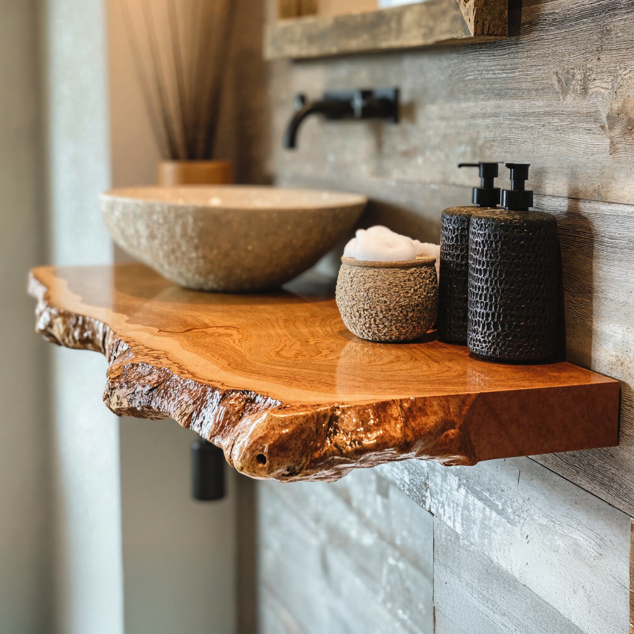 Floating Wood Bathroom Shelf SILDTBRV031