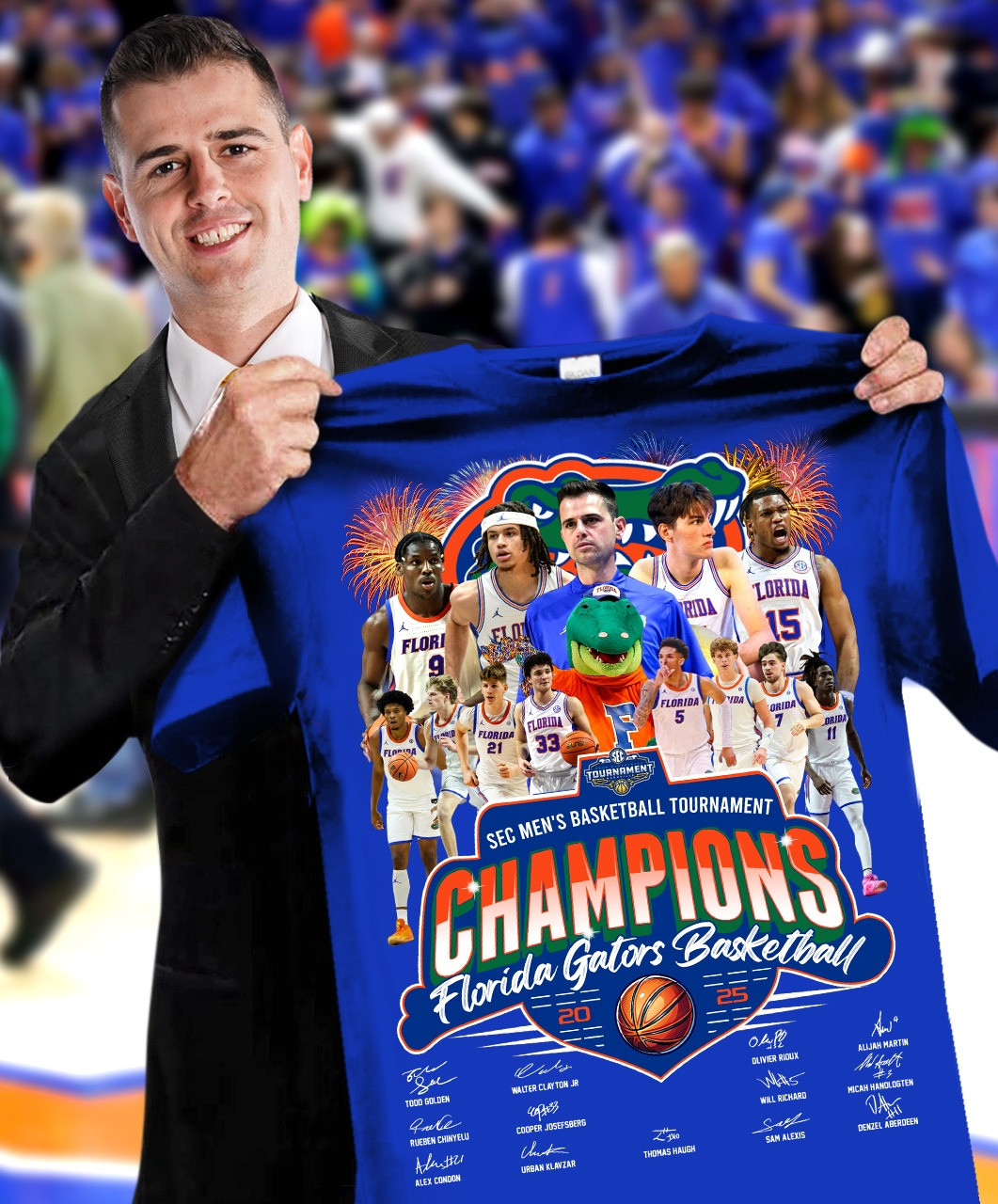 Florida Gators Men's Basketball SEC Champions Shirt 2025 Florida Gators Championship Tee