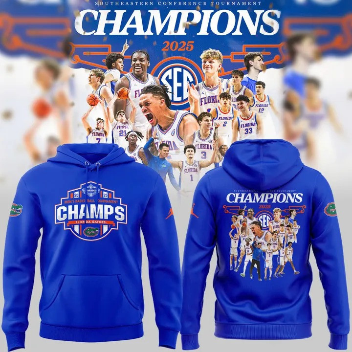 Florida Gators SEC Men's Basketball Champions 2025 Hoodie Fan Merch Gifts Father's Day