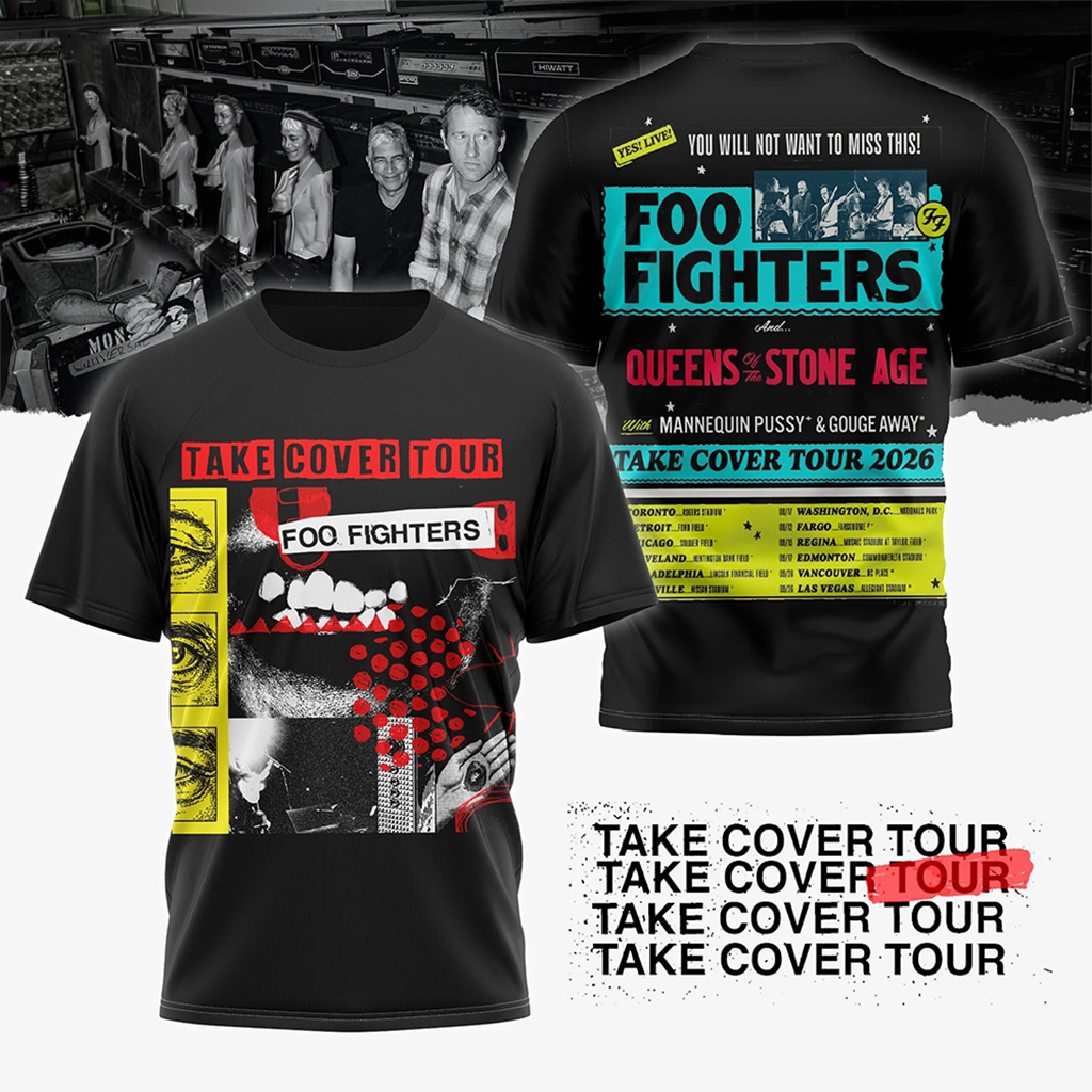 Foo Fighters Take Cover Tour 2026 Queens Of The Stone Age T-Shirt