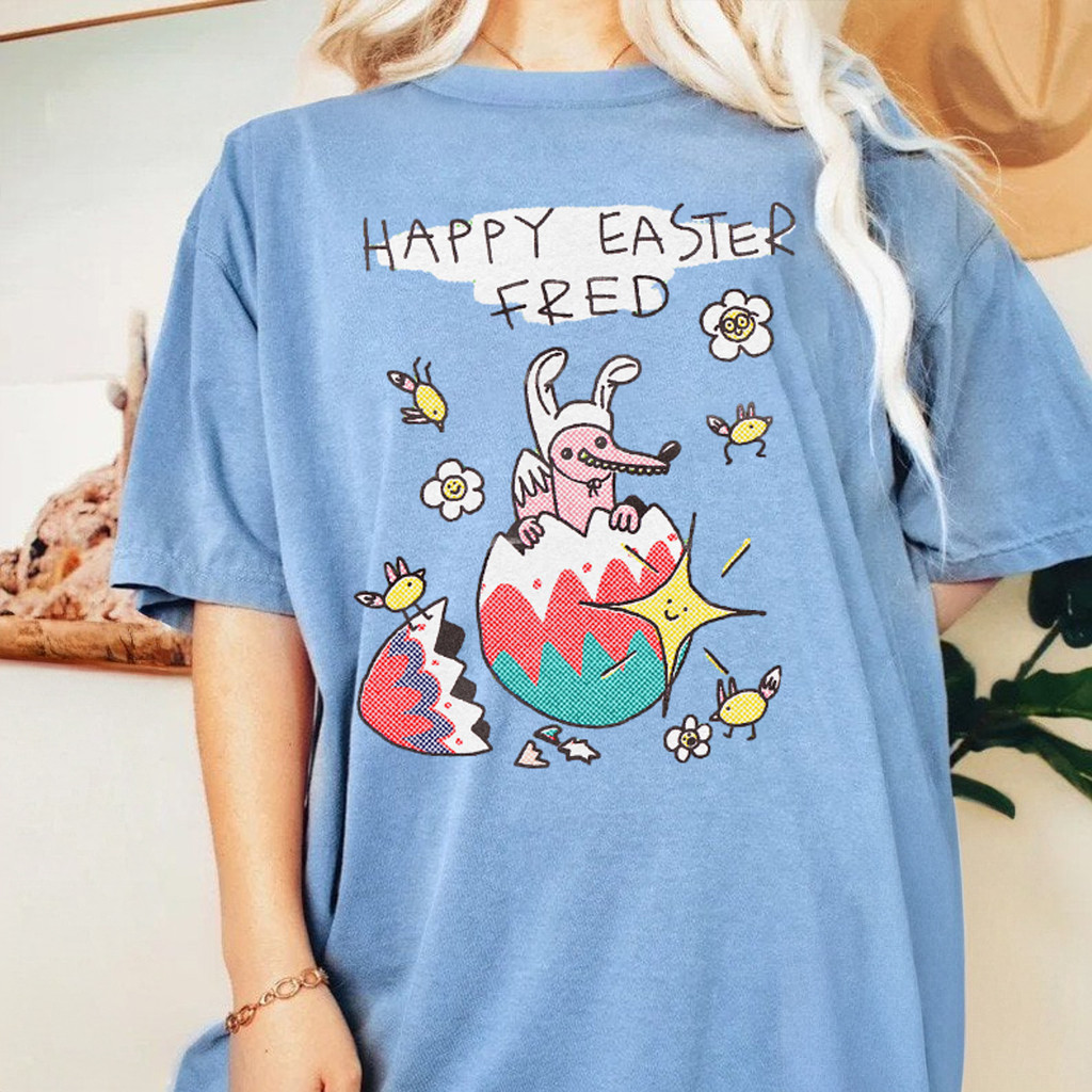 Fred Happy Easter Eggs T-Shirt Cute Easter For Girlfriend