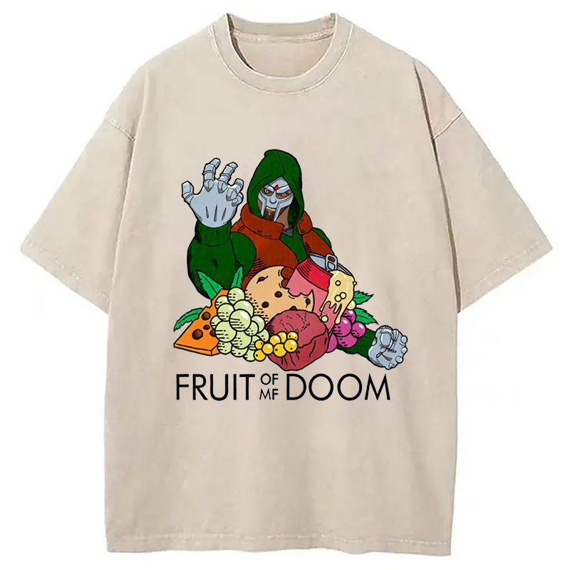 Fruit of MF DOOM Washed T-Shirt Cool Urban Street Style Shirt Gifts For Sister