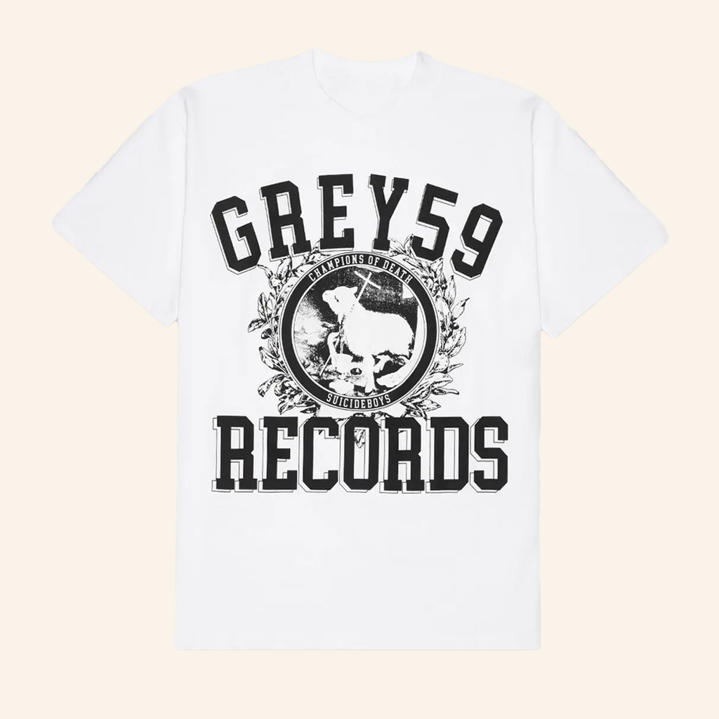G59 Records Merch G59 Champion Of Death T-Shirt White For Son