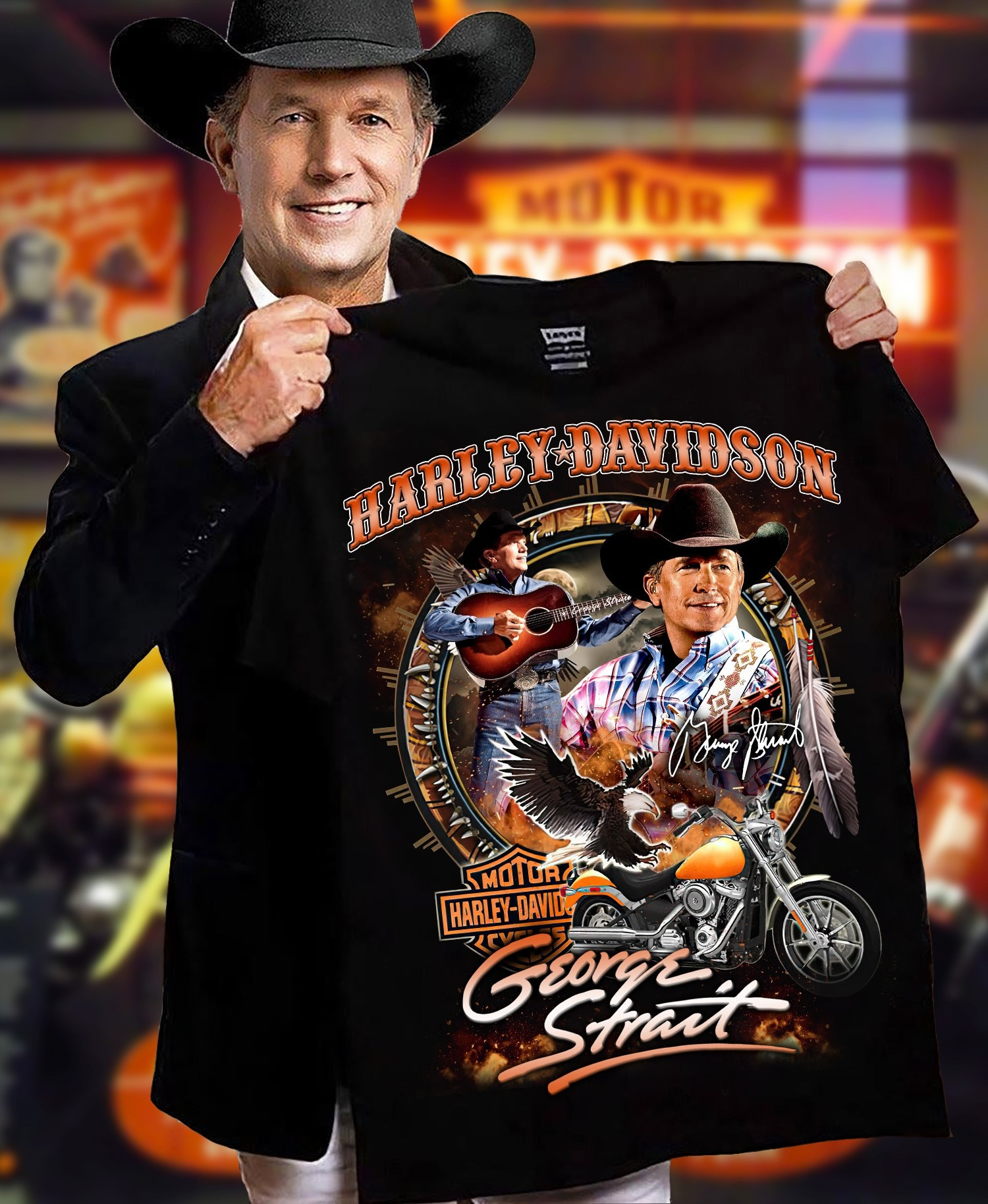 George Strait Harley Davidson Shirt Country Music Lovers Gifts For George Strait Fans