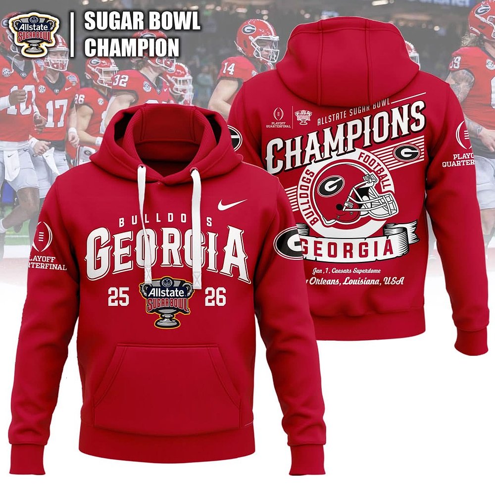 Georgia Bulldogs Football Allstate Sugar Bowl 2025 2026 Hoodie Best Gift For Football Fans