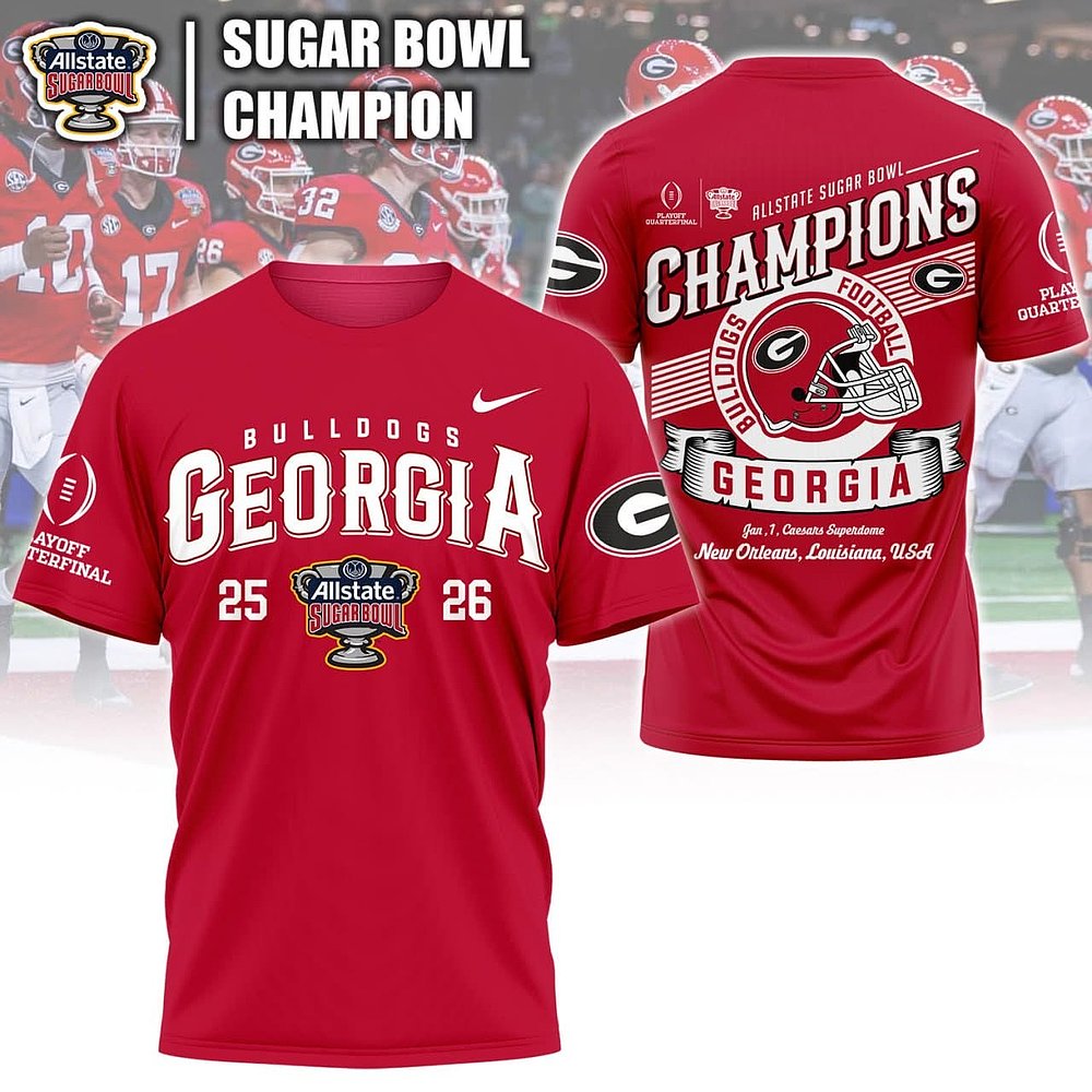 Georgia Bulldogs Football Allstate Sugar Bowl 2025 2026 T-Shirt Best Gift For Football Fans