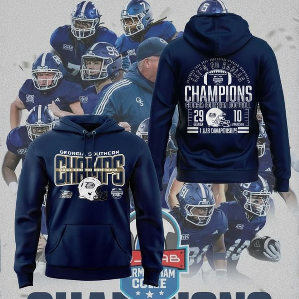 Georgia Southern Eagles Birmingham Bowl Champions Hoodie Eagles Merch Gift For Football Fans